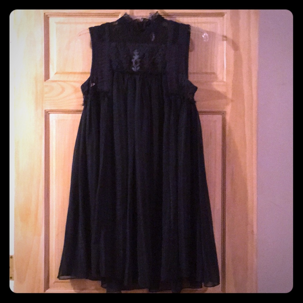 Free People Babylon black lace dress